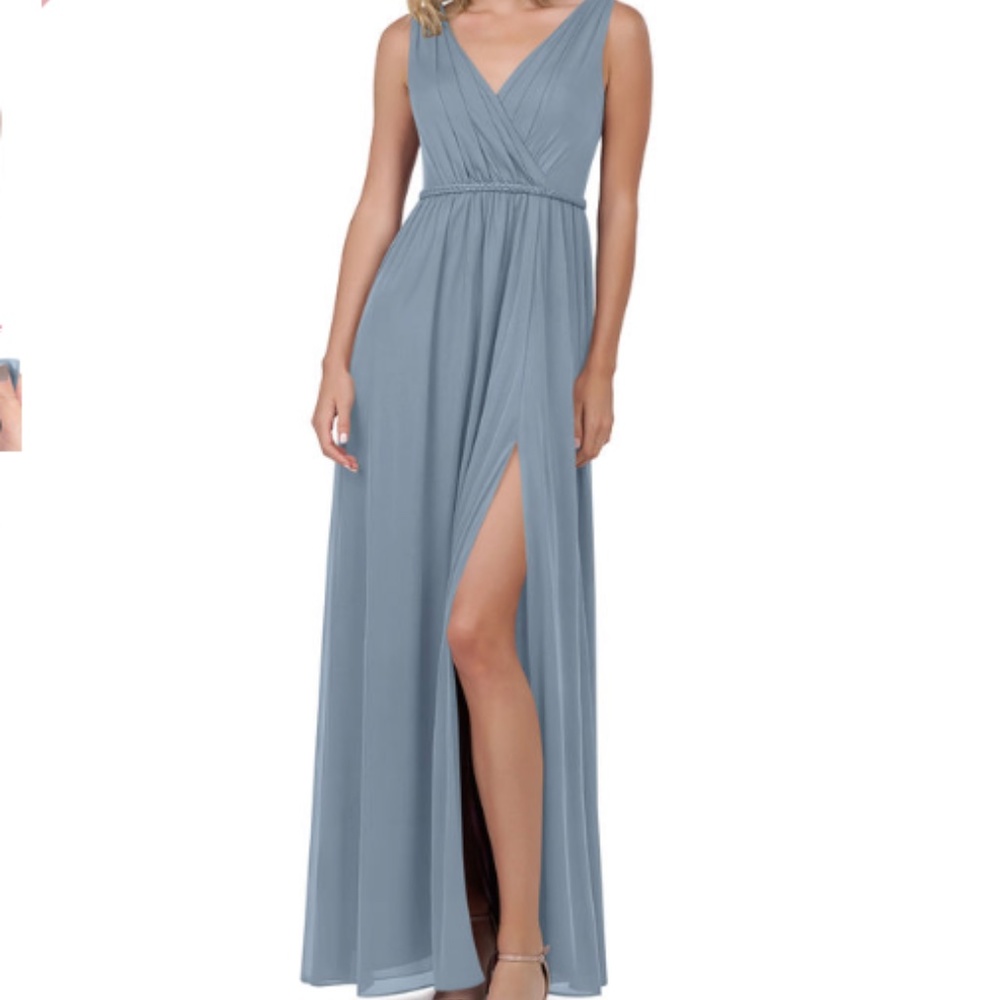 Azazie Dusty Blue Tanicia Bridesmaid Dress